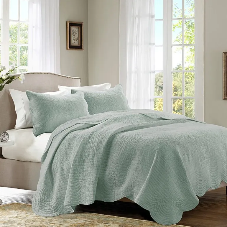 Madison Park Marino 3-Pc Reversible Scalloped Edge Quilt Set