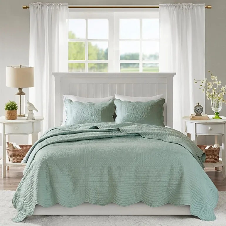 Madison Park Marino 3-Pc Reversible Scalloped Edge Quilt Set