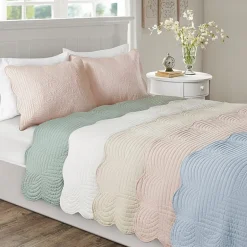 Madison Park Marino 3-Pc Reversible Scalloped Edge Quilt Set