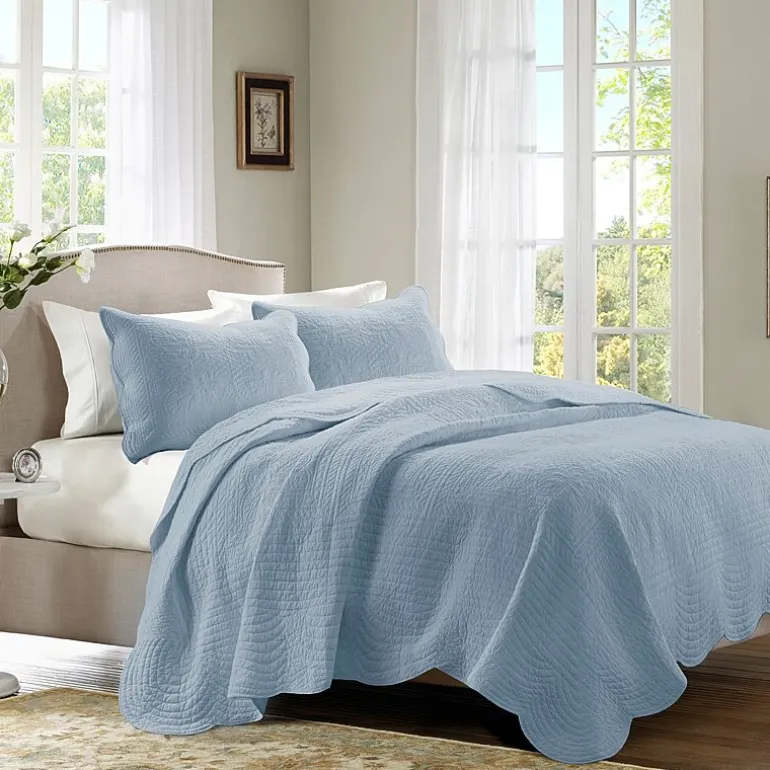 Madison Park Marino 3-Pc Reversible Scalloped Edge Quilt Set