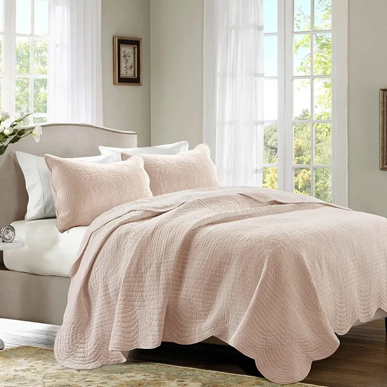 Madison Park Marino 3-Pc Reversible Scalloped Edge Quilt Set