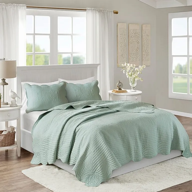Madison Park Marino 3-Pc Reversible Scalloped Edge Quilt Set