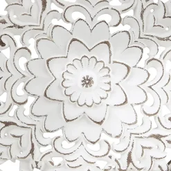 Madison Park Medallion White Floral Carved Wood 3-pc. Framed Wall Art Set
