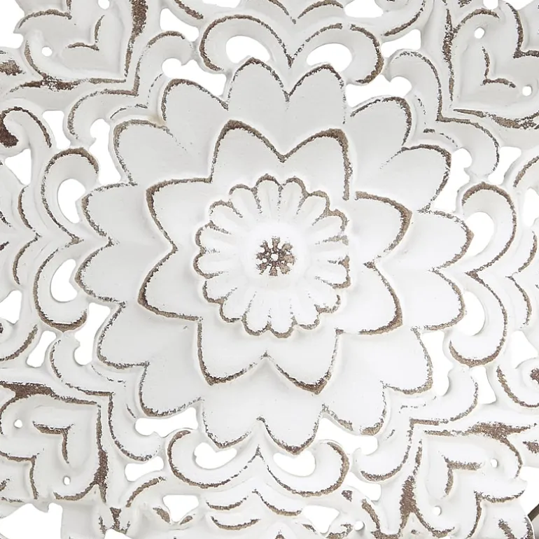 Madison Park Medallion White Floral Carved Wood 3-pc. Framed Wall Art Set