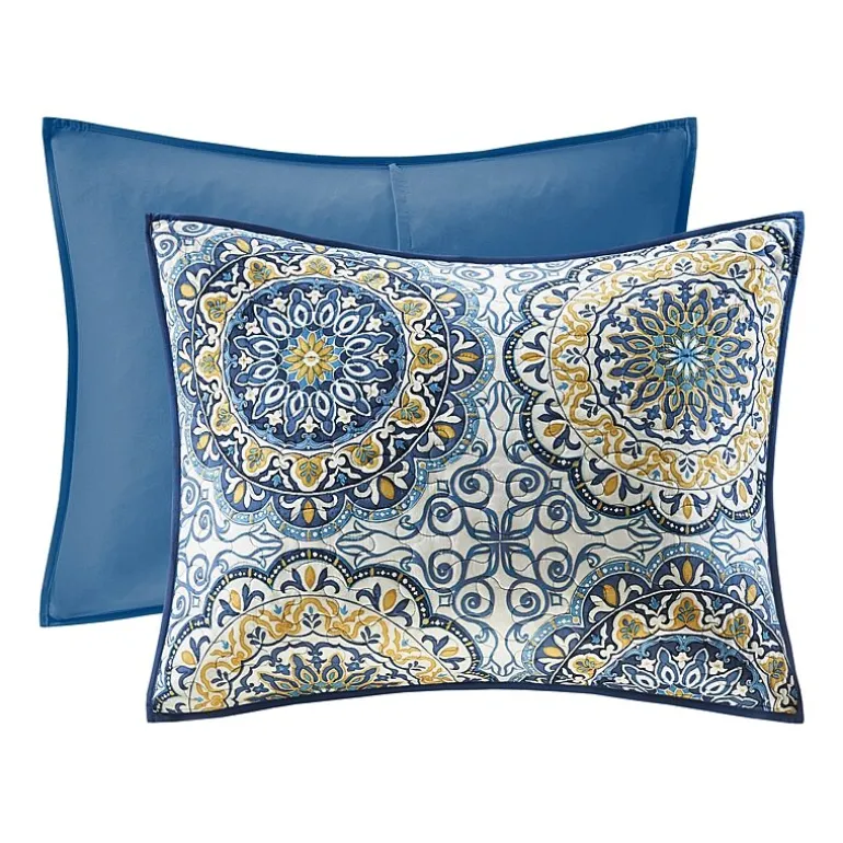 Madison Park Moraga 6-Pc Reversible Quilt Set With Throw Pillows