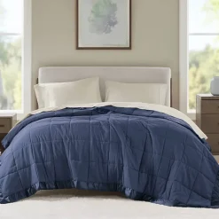 Madison Park Prospect Lightweight Down Alternative Blanket with Satin Trim
