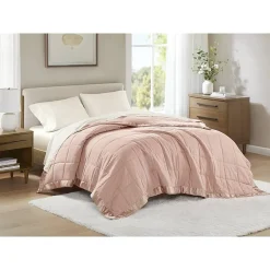 Madison Park Prospect Lightweight Down Alternative Blanket with Satin Trim