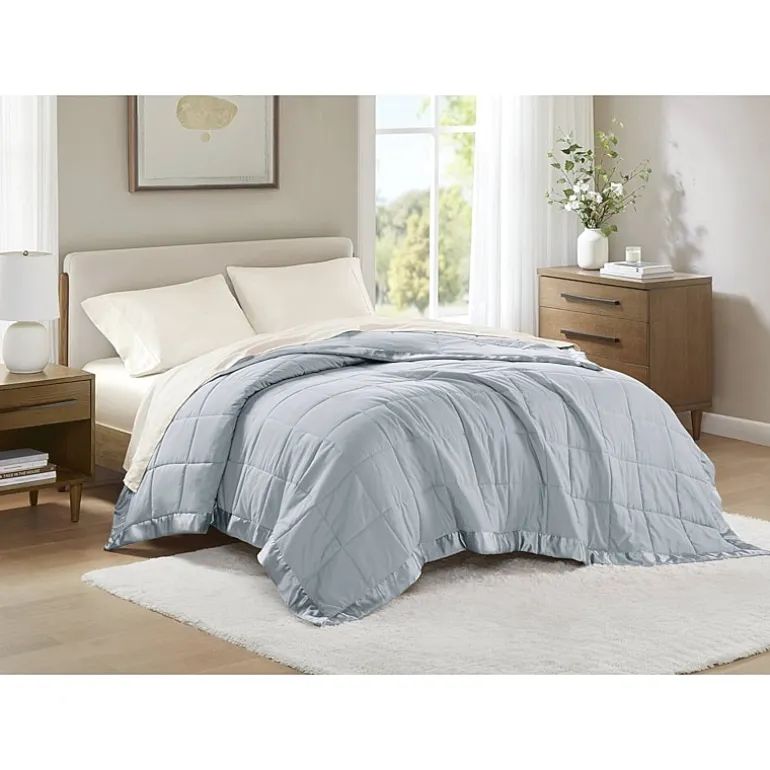 Madison Park Prospect Lightweight Down Alternative Blanket with Satin Trim