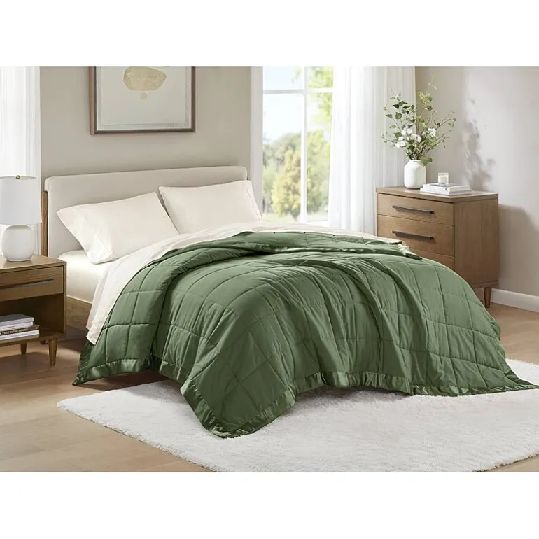 Madison Park Prospect Lightweight Down Alternative Blanket with Satin Trim