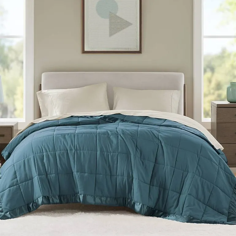 Madison Park Prospect Lightweight Down Alternative Blanket with Satin Trim