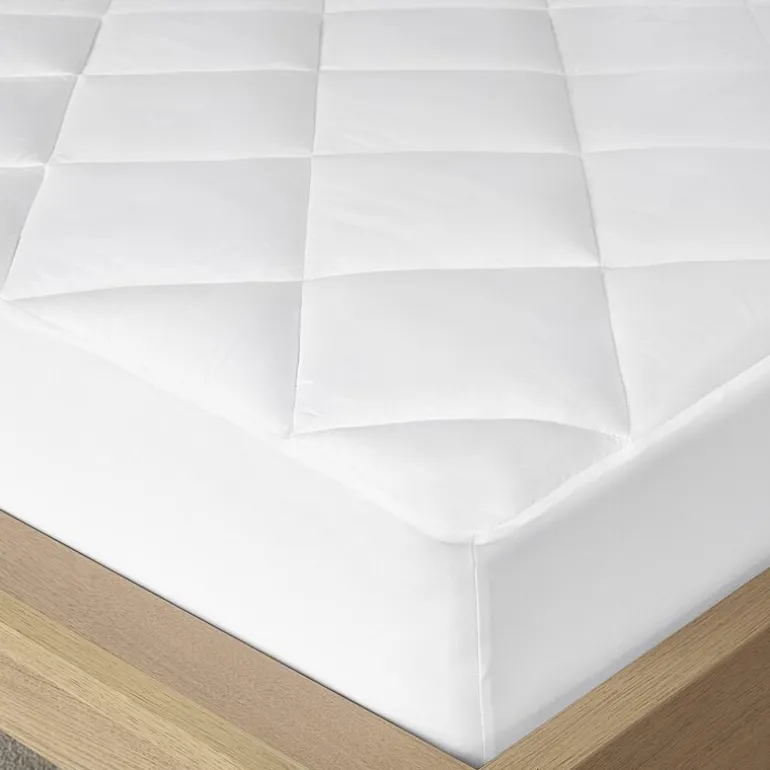 Madison Park Quiet Nights 100% Cotton Sateen Waterproof Diamond Quilting Down Alternative Mattress Pad