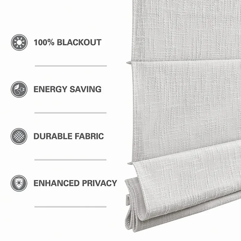 Madison Park Quincy Cordless 100% Blackout Roman Shade