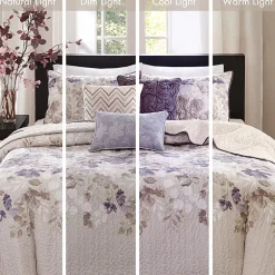 Madison Park Raven 6-Pc Printed Quilt Set With Throw Pillows