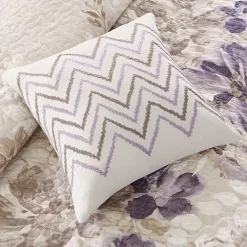 Madison Park Raven 6-Pc Printed Quilt Set With Throw Pillows