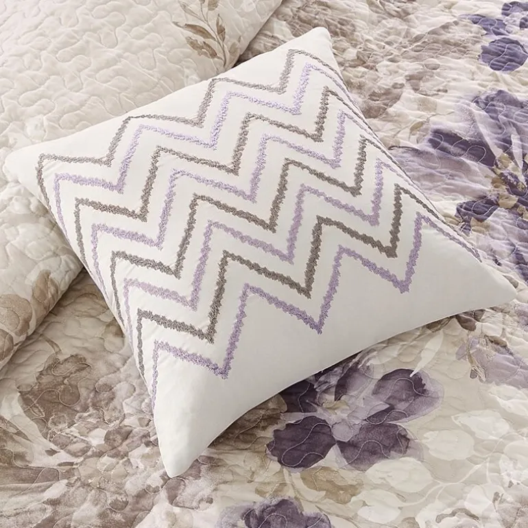 Madison Park Raven 6-Pc Printed Quilt Set With Throw Pillows