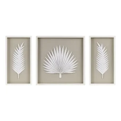 Madison Park Sabal Palm Rice Paper Shadow Box 3-pc. Wall Art Set