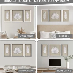 Madison Park Sabal Palm Rice Paper Shadow Box 3-pc. Wall Art Set