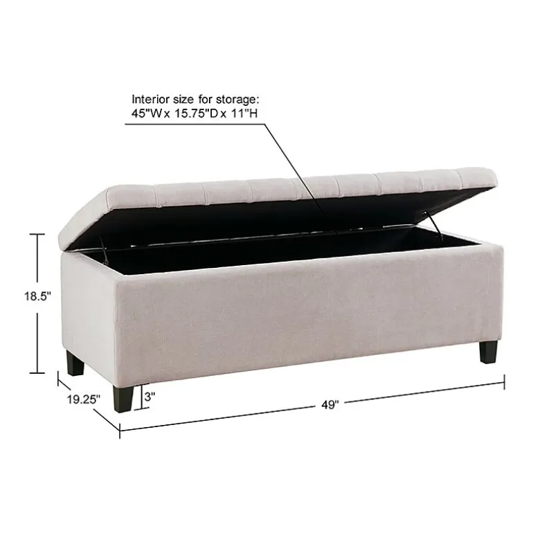 Madison Park Sasha Tufted Top Storage Bench