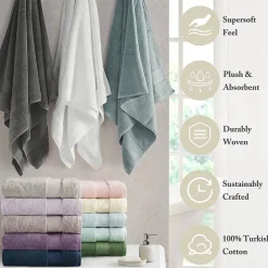 Madison Park Signature Turkish Oversized Cotton Solid 6-pc. Solid Bath Towel Set