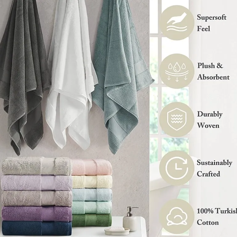Madison Park Signature Turkish Oversized Cotton Solid 6-pc. Solid Bath Towel Set