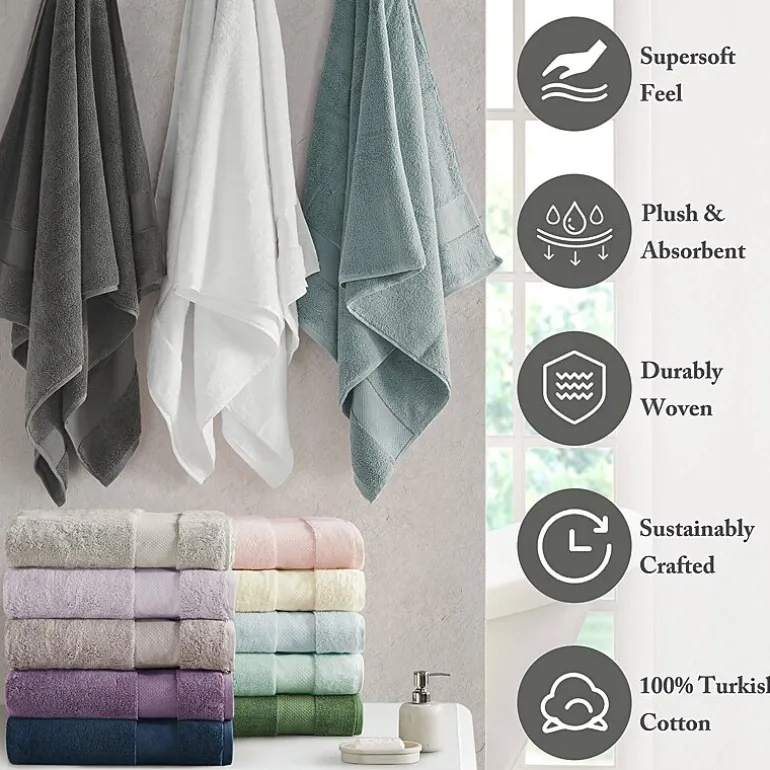 Madison Park Signature Turkish Oversized Cotton Solid 6-pc. Solid Bath Towel Set