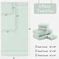 Madison Park Signature Turkish Oversized Cotton Solid 6-pc. Solid Bath Towel Set