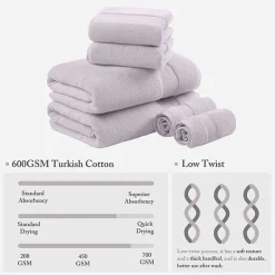 Madison Park Signature Turkish Oversized Cotton Solid 6-pc. Solid Bath Towel Set