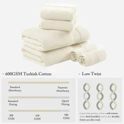 Madison Park Signature Turkish Oversized Cotton Solid 6-pc. Solid Bath Towel Set