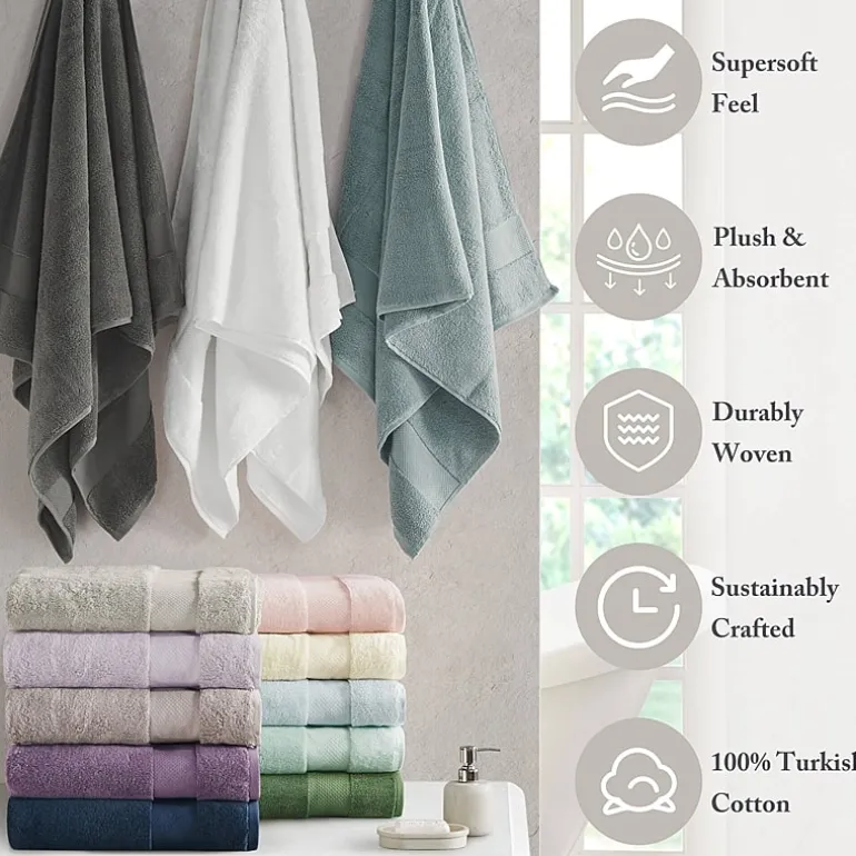 Madison Park Signature Turkish Oversized Cotton Solid 6-pc. Solid Bath Towel Set