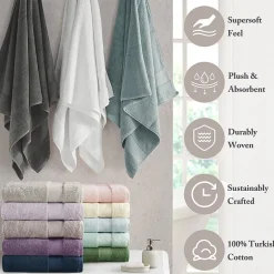Madison Park Signature Turkish Oversized Cotton Solid 6-pc. Solid Bath Towel Set