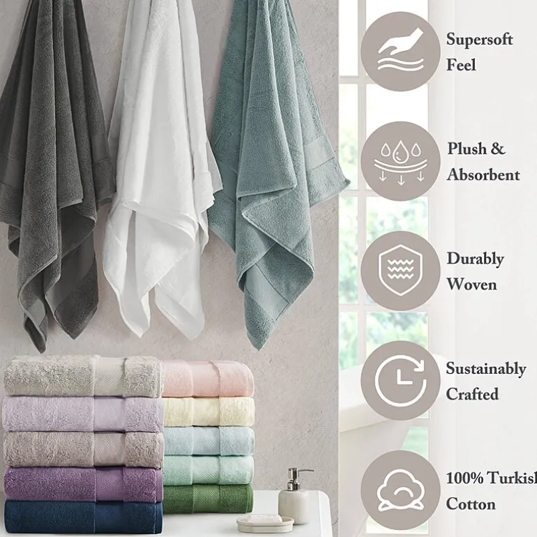 Madison Park Signature Turkish Oversized Cotton Solid 6-pc. Solid Bath Towel Set