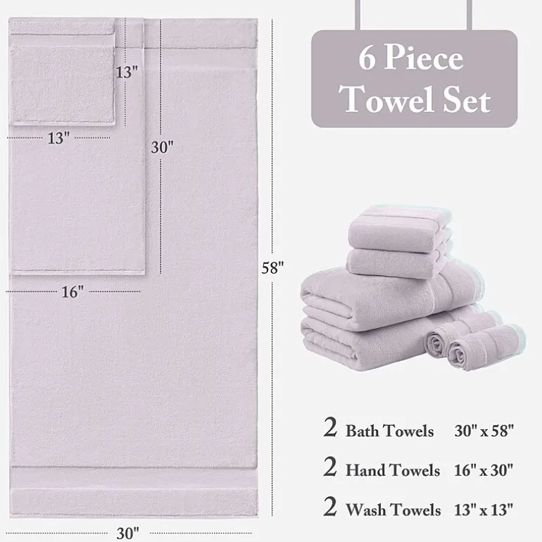 Madison Park Signature Turkish Oversized Cotton Solid 6-pc. Solid Bath Towel Set