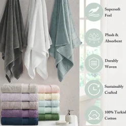 Madison Park Signature Turkish Oversized Cotton Solid 6-pc. Solid Bath Towel Set