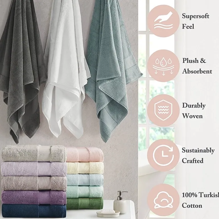 Madison Park Signature Turkish Oversized Cotton Solid 6-pc. Solid Bath Towel Set