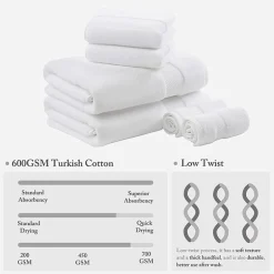 Madison Park Signature Turkish Oversized Cotton Solid 6-pc. Solid Bath Towel Set