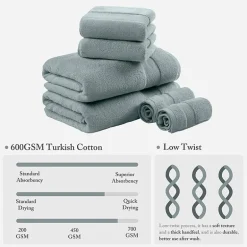 Madison Park Signature Turkish Oversized Cotton Solid 6-pc. Solid Bath Towel Set