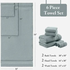 Madison Park Signature Turkish Oversized Cotton Solid 6-pc. Solid Bath Towel Set
