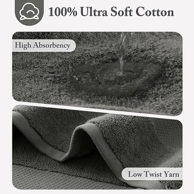 Madison Park Signature Turkish Oversized Cotton Solid 6-pc. Solid Bath Towel Set