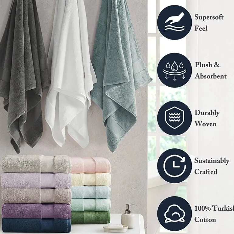 Madison Park Signature Turkish Oversized Cotton Solid 6-pc. Solid Bath Towel Set