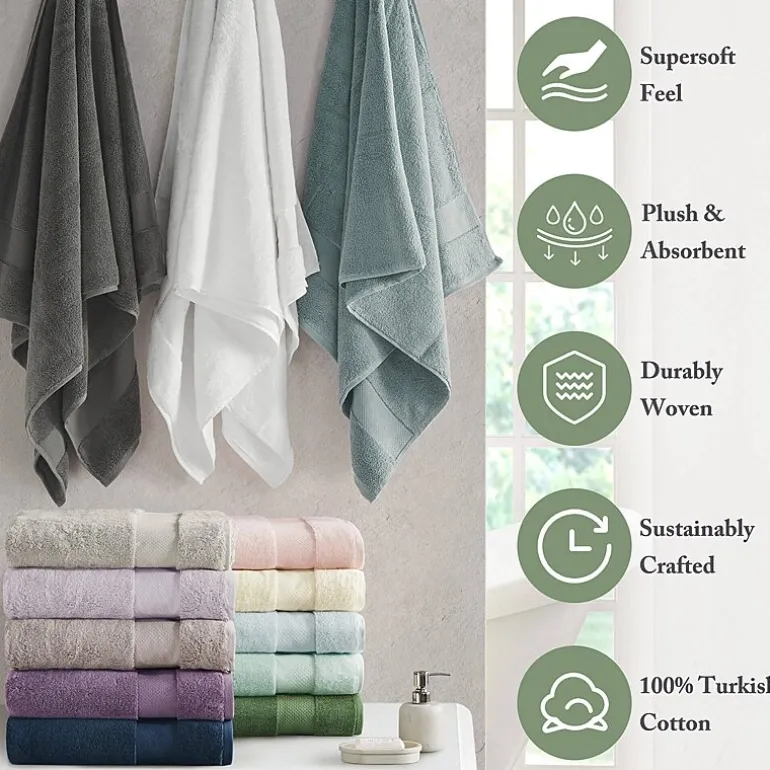 Madison Park Signature Turkish Oversized Cotton Solid 6-pc. Solid Bath Towel Set