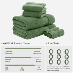Madison Park Signature Turkish Oversized Cotton Solid 6-pc. Solid Bath Towel Set