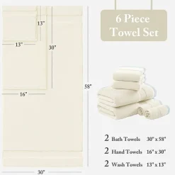Madison Park Signature Turkish Oversized Cotton Solid 6-pc. Solid Bath Towel Set