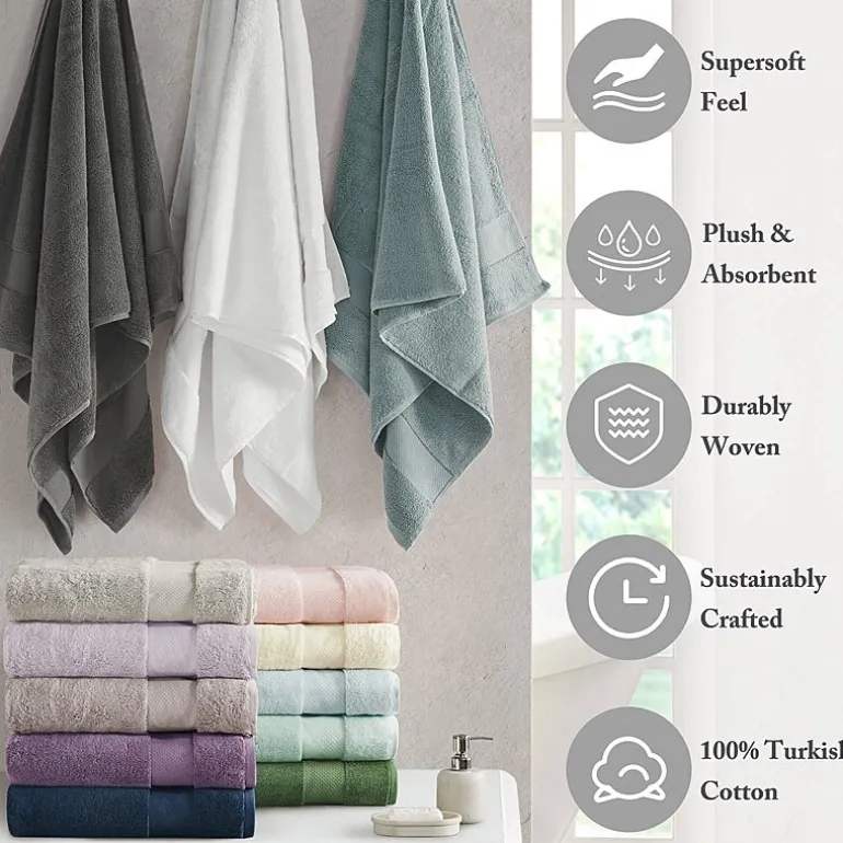 Madison Park Signature Turkish Oversized Cotton Solid 6-pc. Solid Bath Towel Set