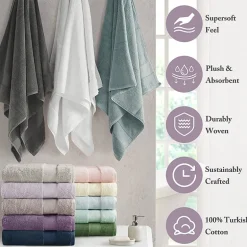 Madison Park Signature Turkish Oversized Cotton Solid 6-pc. Solid Bath Towel Set