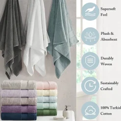 Madison Park Signature Turkish Oversized Cotton Solid 6-pc. Solid Bath Towel Set
