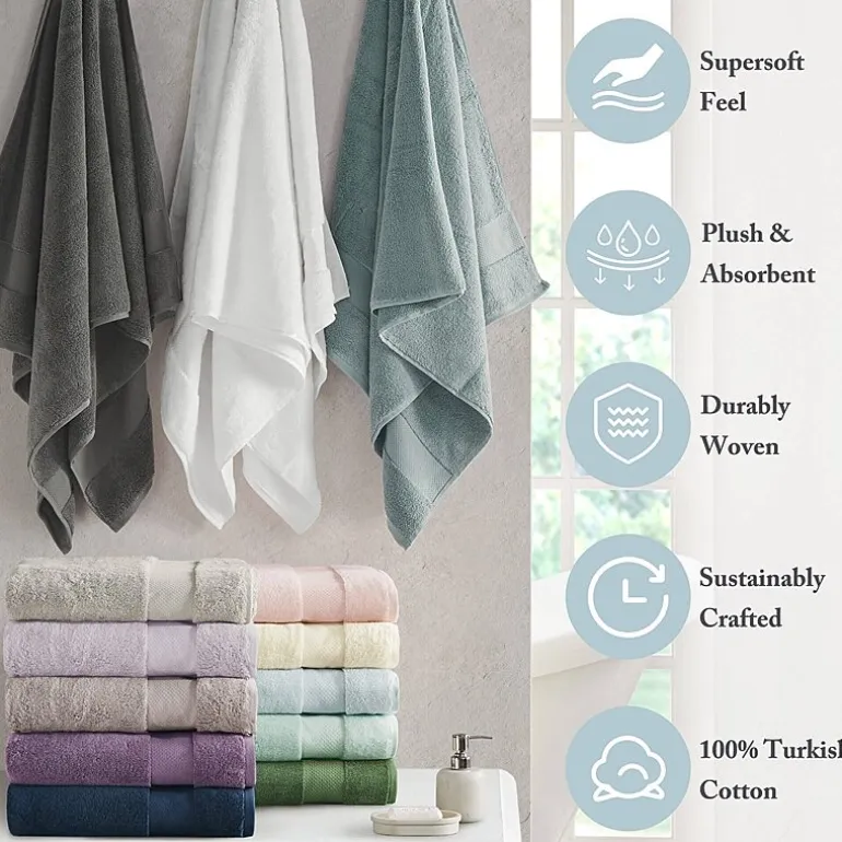 Madison Park Signature Turkish Oversized Cotton Solid 6-pc. Solid Bath Towel Set