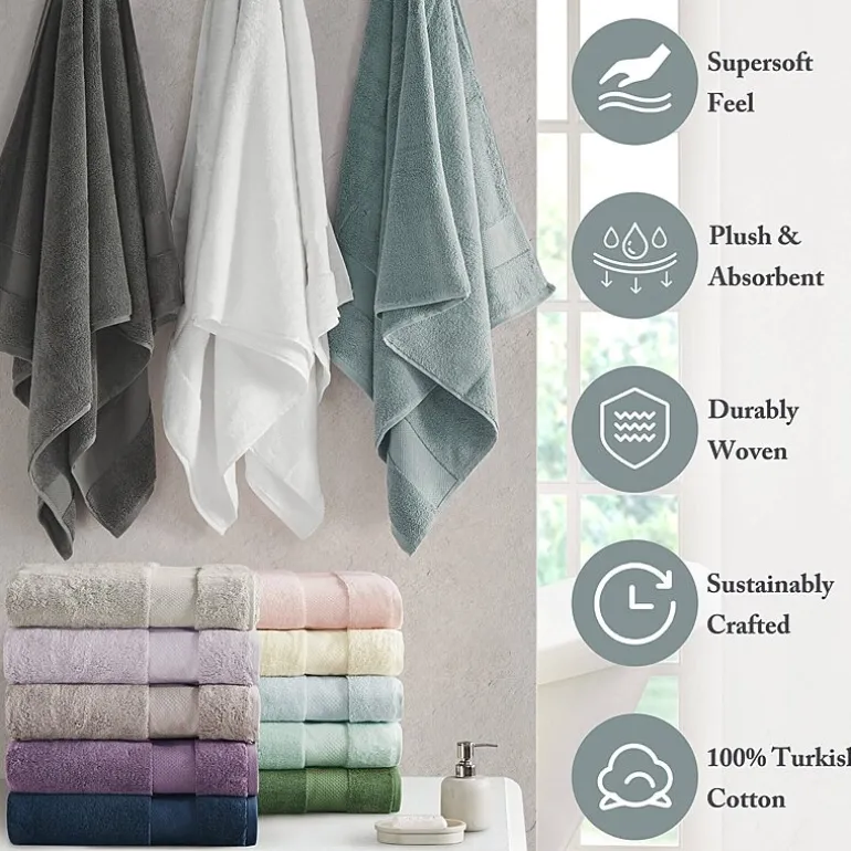 Madison Park Signature Turkish Oversized Cotton Solid 6-pc. Solid Bath Towel Set