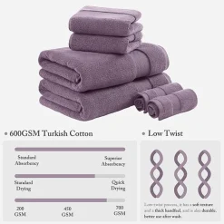 Madison Park Signature Turkish Oversized Cotton Solid 6-pc. Solid Bath Towel Set