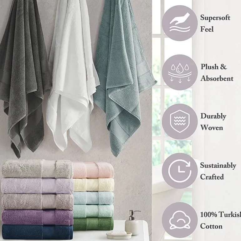 Madison Park Signature Turkish Oversized Cotton Solid 6-pc. Solid Bath Towel Set