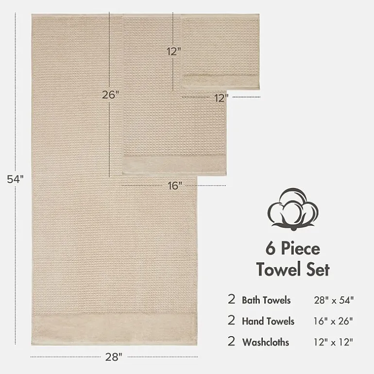 Madison Park Spa Waffle 6-pc. Quick Dry Bath Towel Set